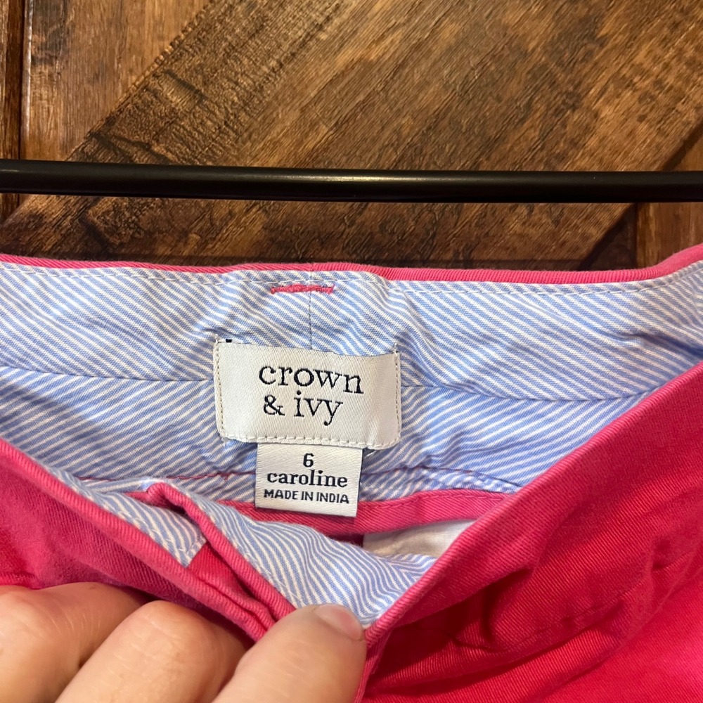 Crown & Ivy Caroline Pink Shorts Womens Size 6 Casual Everyday - Picture 2 of 6